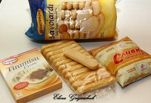 Tiramisu iz suhogo krema. produkty