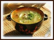 Суп с домашней лапшой и куриными желудочками