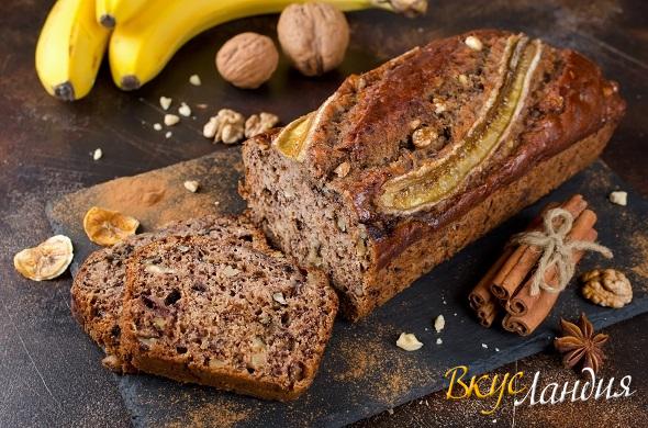 Банановый кекс с орехами и корицей