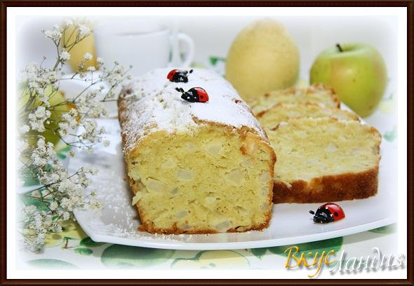 Кекс с яблоками и грушами